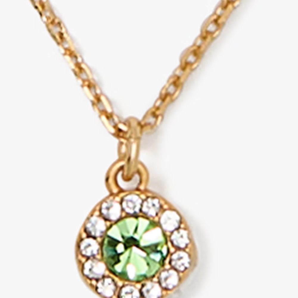Kate Spade Gold Necklace with Green and White Accents